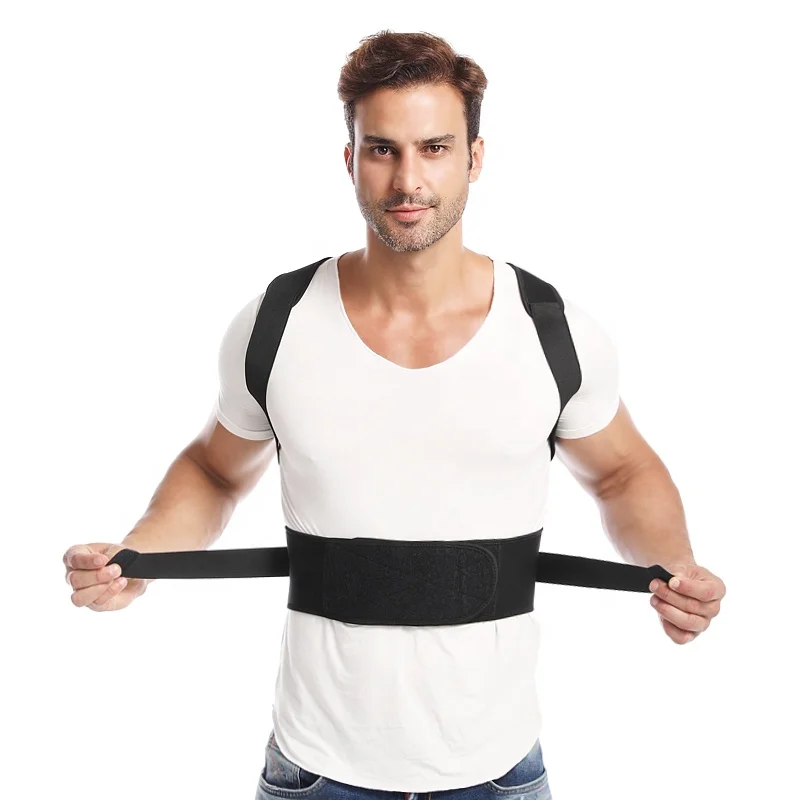 

2020 New Adjustable Back Support Magnetic Therapy Posture Corrector Full Back Brace, Black