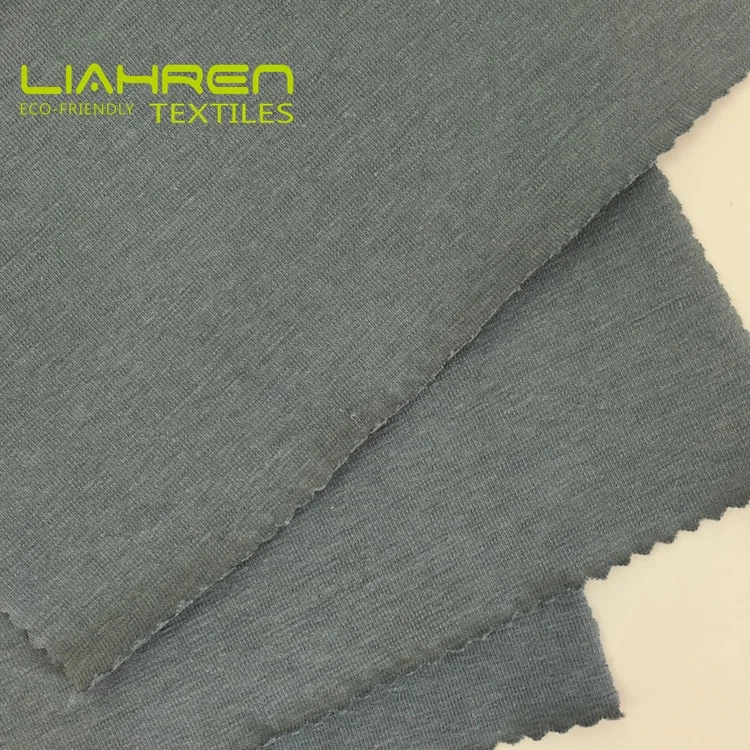 
eco-friendly hemp fabric hemp jersey fabric with 53%hemp 44%organic cotton 3%spandex tshirt knitted fabric 