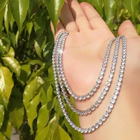

925 sterling silver 3mm stone 35cm cz tennis chain necklace for women