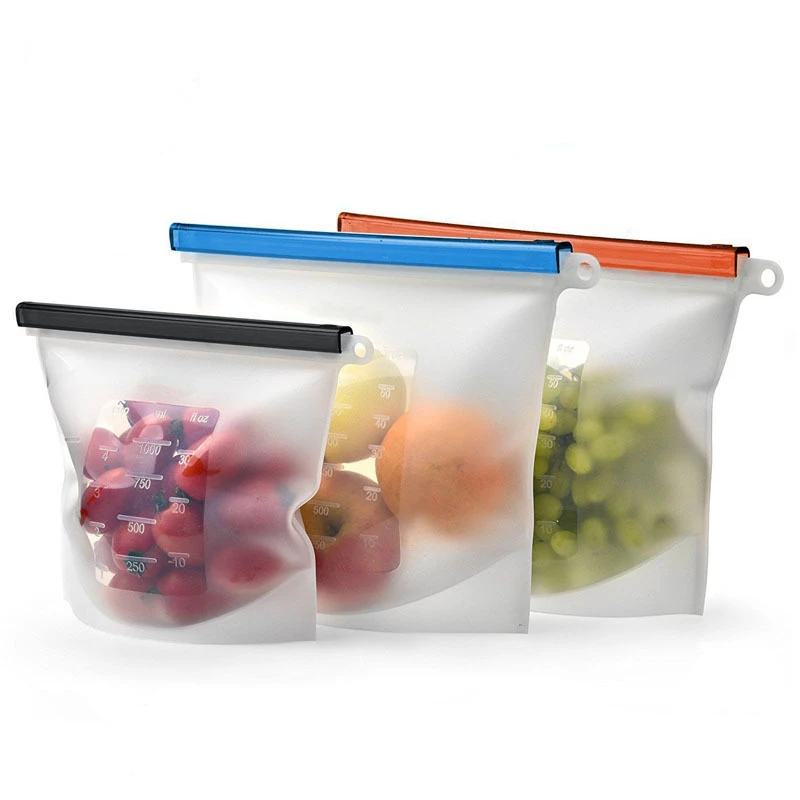 

Large Ziplock 1500ml Eco Friendly Reusable Silicone Food Storage Bag
