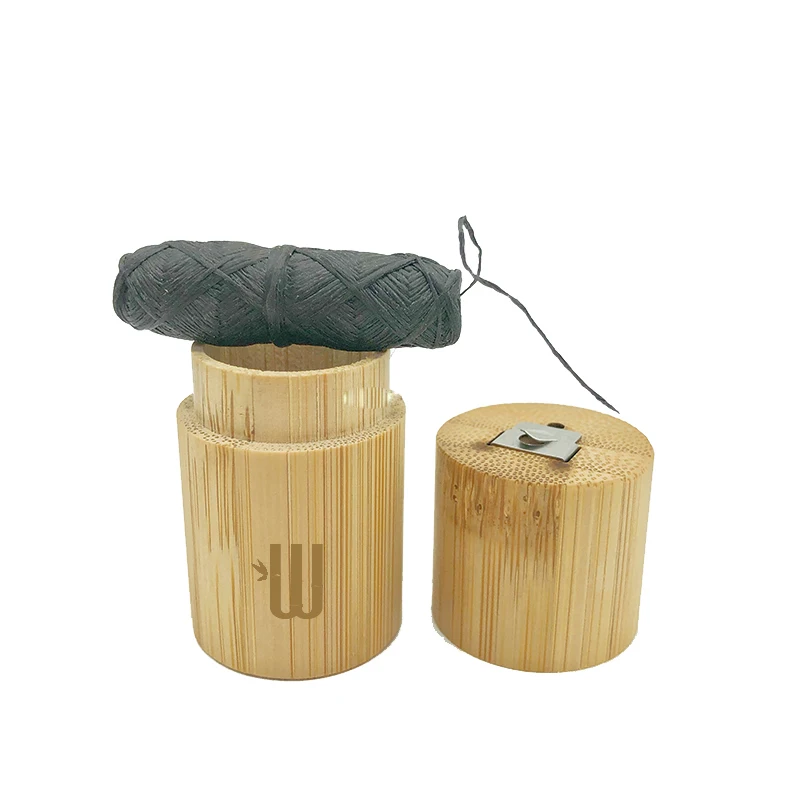 

OEM Eco Friendly Natural Bamboo Dental Floss With Bamboo Tube, White black