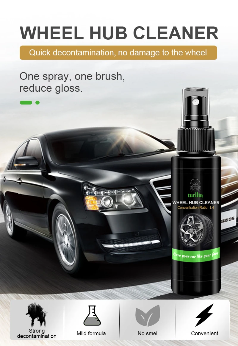 High Effective 50ml Alloy Wheel Cleaner Auto Wheel Hub Cleaner Spray Alloy Wheel Rim Foamy