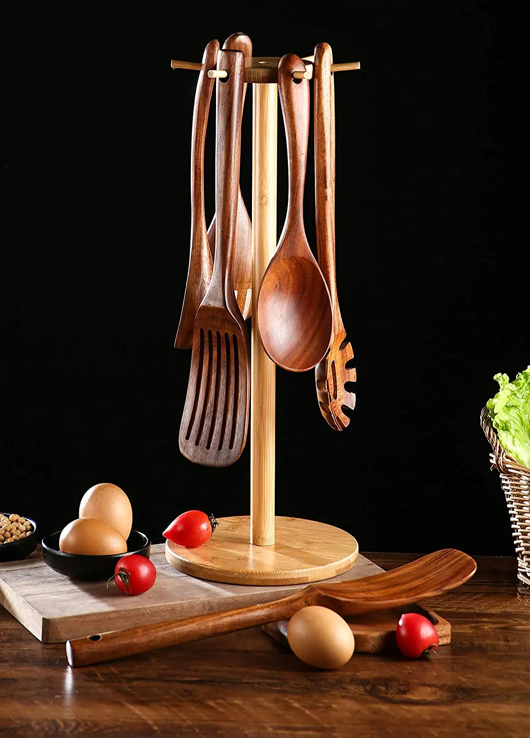 teak utensil set