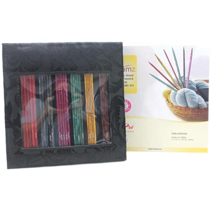 

90631 Knitpro Dreamz Symfonie wood Double Pointed 20 cm sock Needle Set