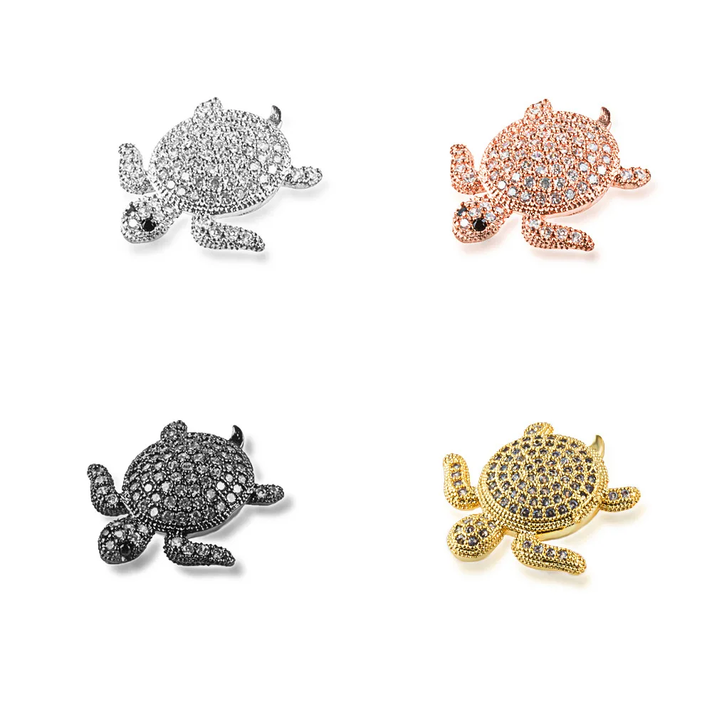 

Turtle Metal Charms Animal Connector Brass Zircon Micro Pave Jewelry Connector Make Necklace Bracelet Accessories
