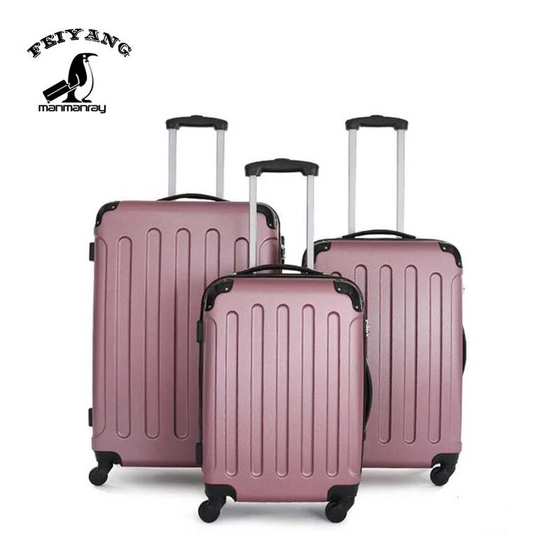 

abs pc set 3 pieces trolley bag luggage travel bags