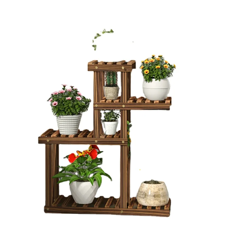 

K&B cheap home decor modern 2021 new design solid wood flower rack pots for garden, As picture