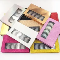 

Custom Eyelashes Packaging Book 5 Pairs Set Kit Factory Wholesale 3D Faux Mink Lash Private Label 25 mmSilk False Eyelashes