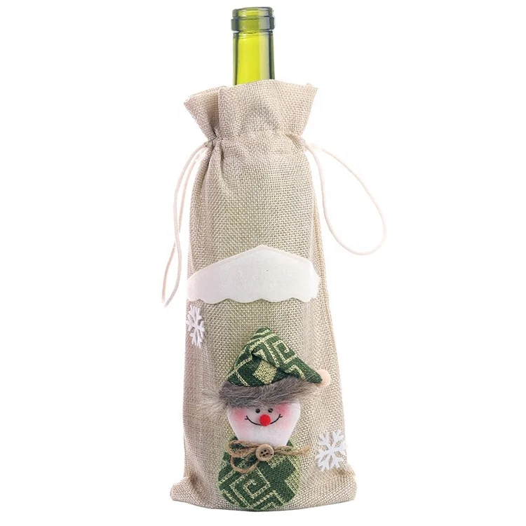 

Christmas supplies hotel table decoration new lovely doll bottle cover beer clothes PT-009, Red, green, beige