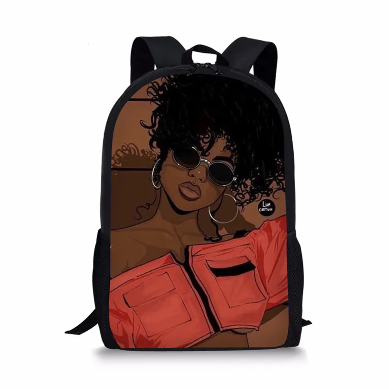 

Afro African Art Girl Customized Women Shoulder Bag Daypack Bookbag Laptop Backpack School Bags For Girls High School