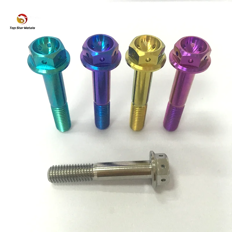 

DIN6921 Grade5  with hole titanium flange bolts, Natrual color