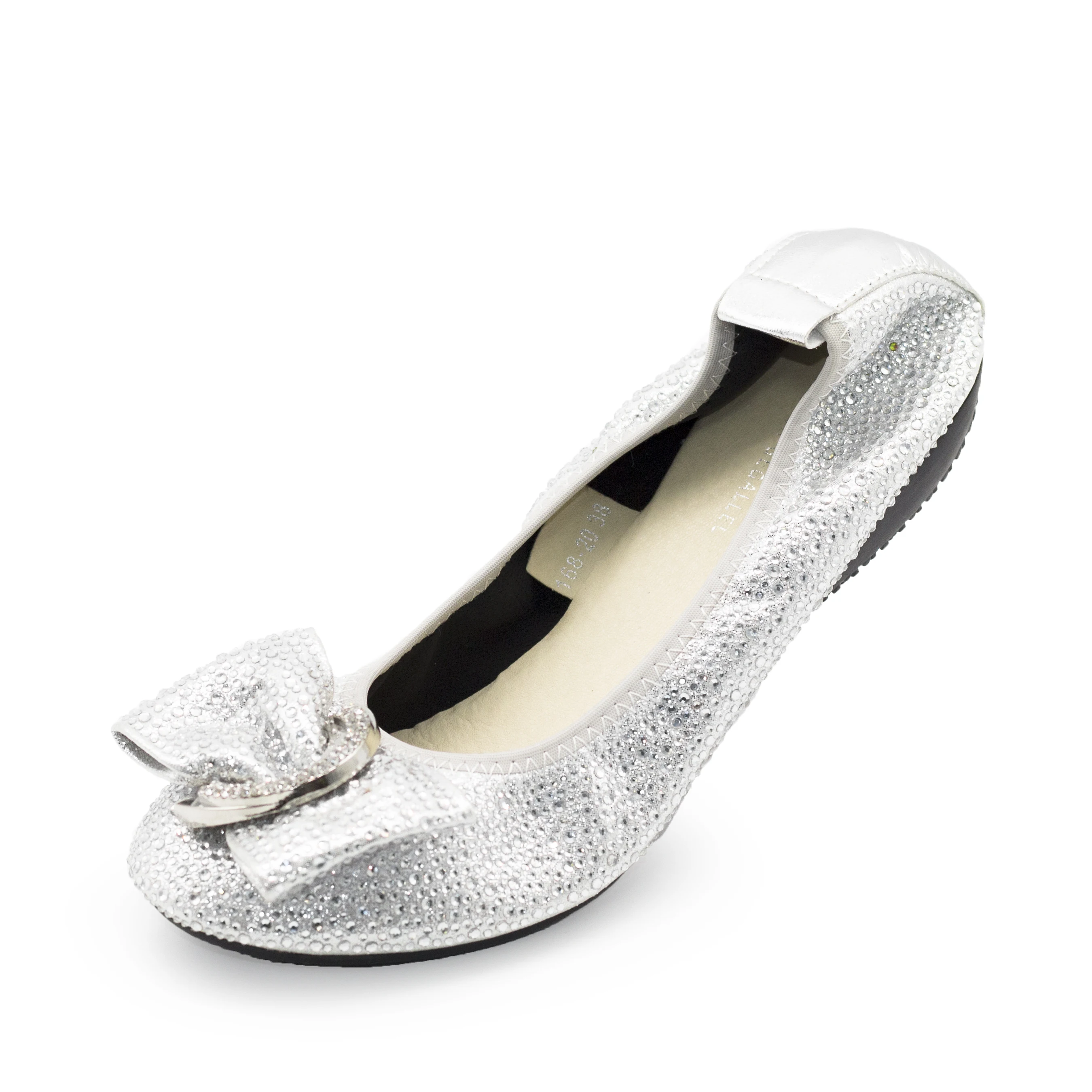 

Silver non-slip ladies shallow mouth flat shoes