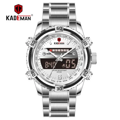 

KADEMAN K6173 Waterproof Digital Men's Watches Luxury Quartz Gold Stainless Steel Wristwatch Fashion Business Watch, According to reality