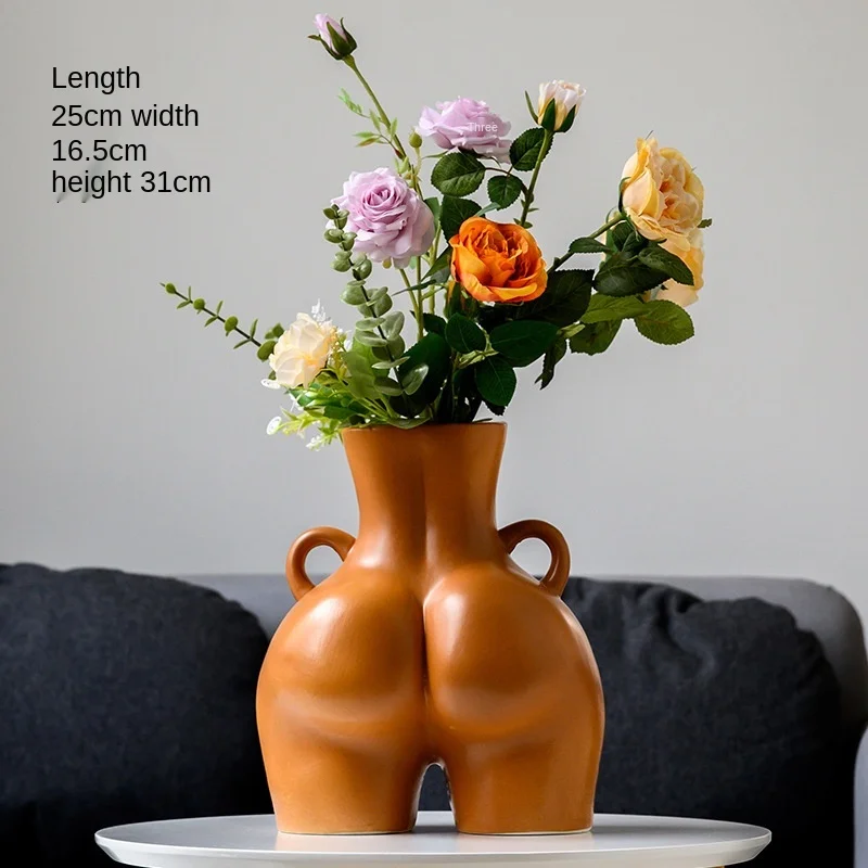 

Factory Directly sell Nordic porcelain ceramic female body art flower vase for indoor home decoration