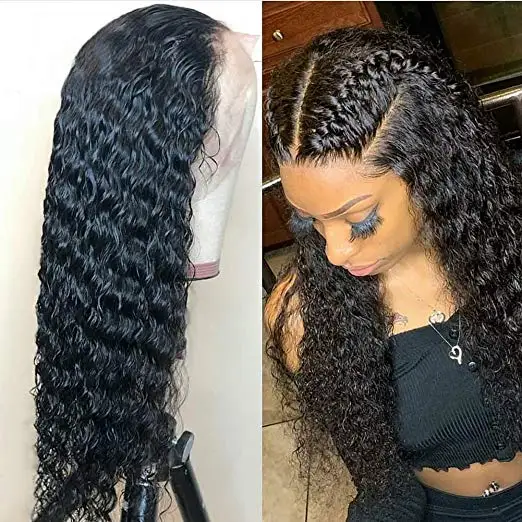 

Aliexpress 180% density Lace Front Human Hair Wigs water Curly Human Hair Wigs Pre Plucked 360 lace frontal wig for black women