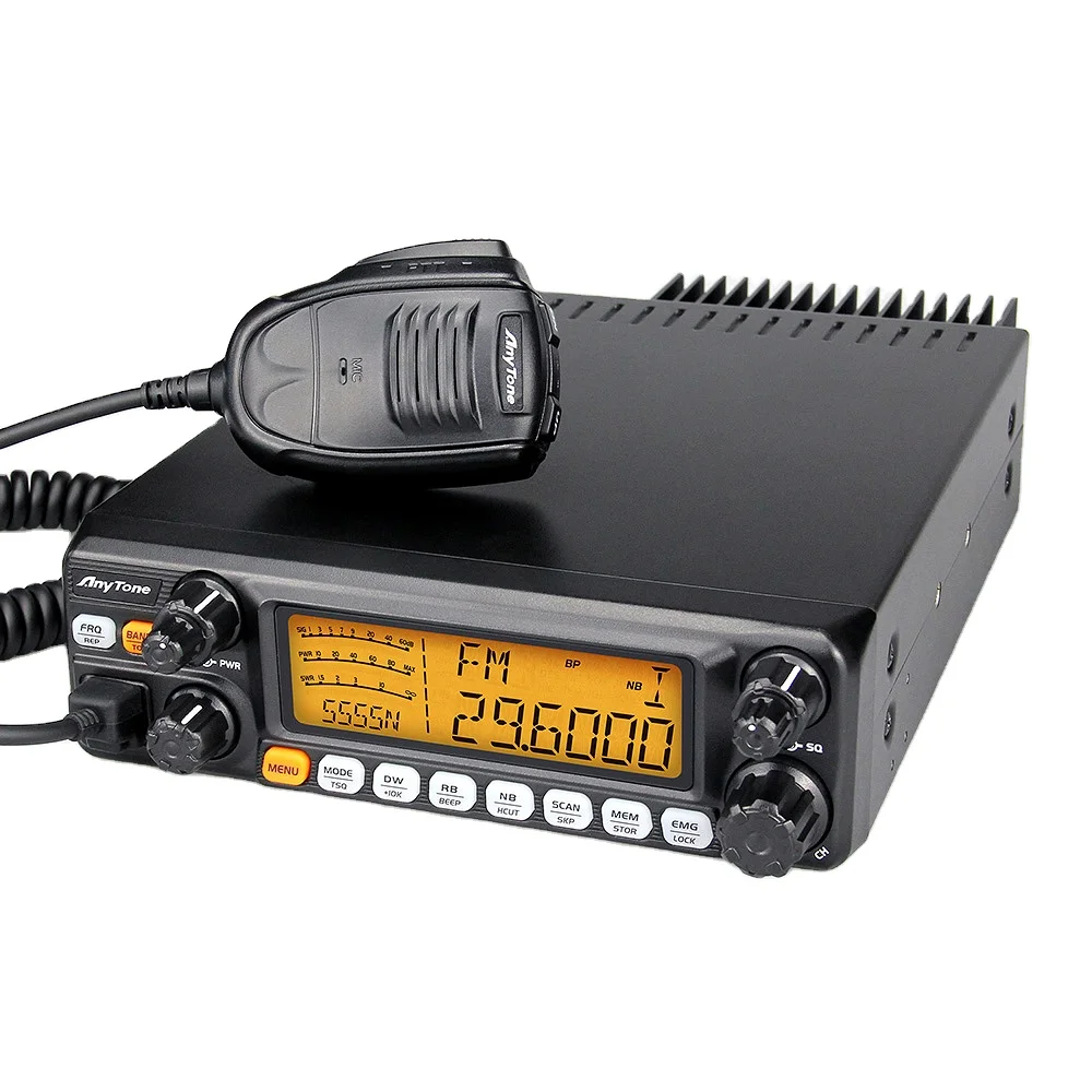 

10 Meter Radio AT-5555N II AnyTone Mobile Transceiver 28.000-29.700MHz AM/FM/USB/LSB All Mode Noise Reduction Truck