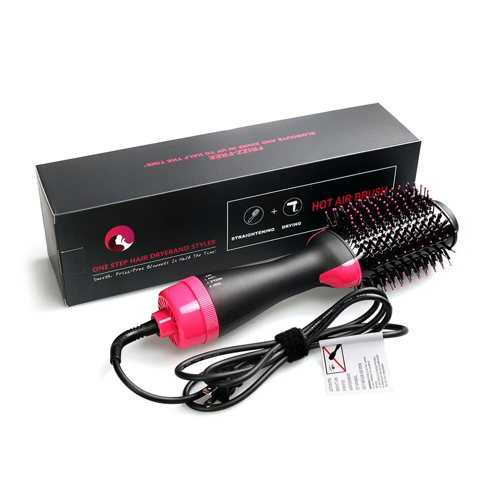 

Hair Dryer Brush, Hot Air Brush One Step Hair Dryer 3 in 1 Perfect Hot Air Brush for Women 3 in 1 hair straightener and curling, Pink