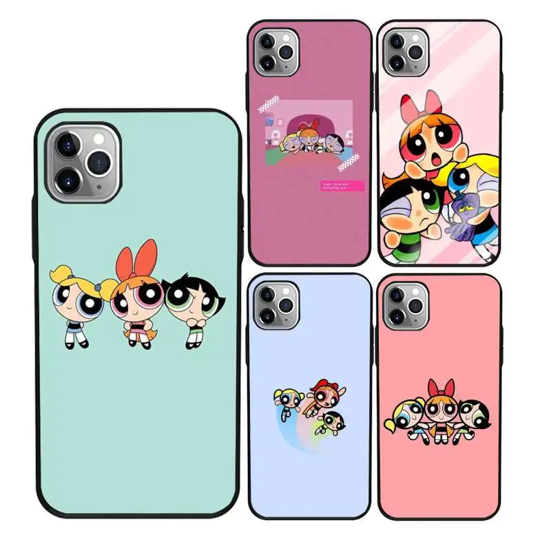 

Cute Powerpuff Girls 2d tpu phone case for iPhone 11Pro Max 11 X XS XR XS MAX 8plus 8 7plus 7 6plus 6 5 5E case, Black