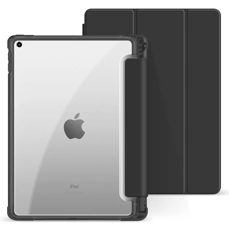 

2020 shockproof Soft edge hard bottom with pencil holder cover case for ipad 10.2 8th, 5color