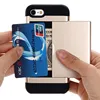 Free Shipping PC+TPU Combo Hybrid Credit Card Back Case For iPhone for samsung for Huawei Slide Phone Cover