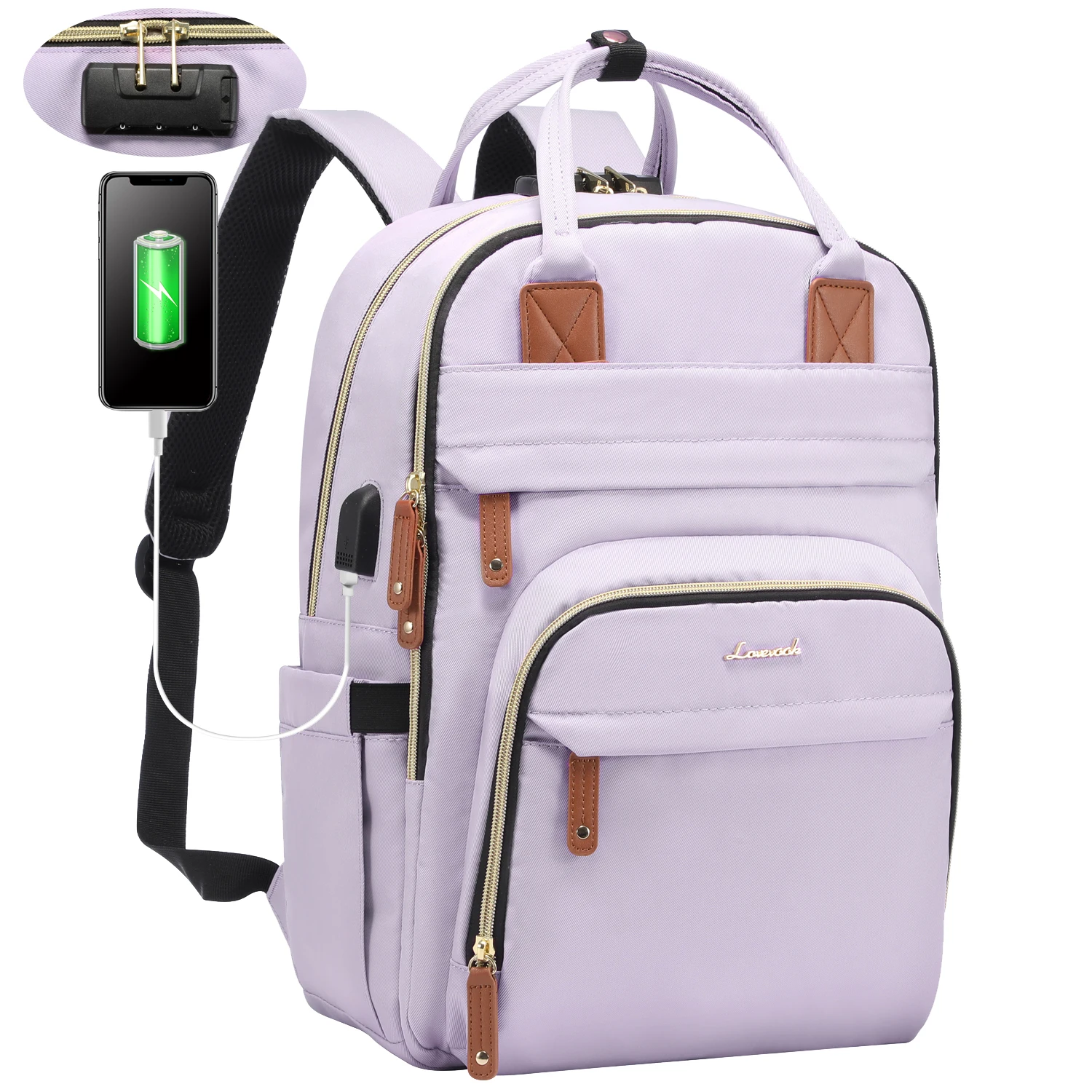 

2022 LOVEVOOK Unisex 15.6 inch large Anti-Theft Business laptop Backpacks with Lock university travel laptop backpacks