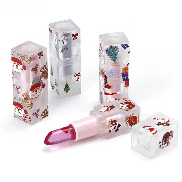 

New Style Christmas packaging cosmetic moisturizing lip repairing lip care balm, As picture show