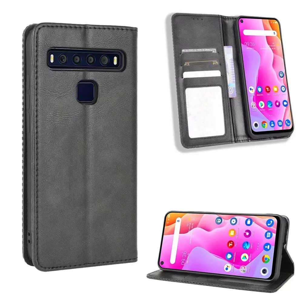 

Retro Flip Wallet Leather Case Cover For TCL 10L/TCL 10 Lite, As pictures