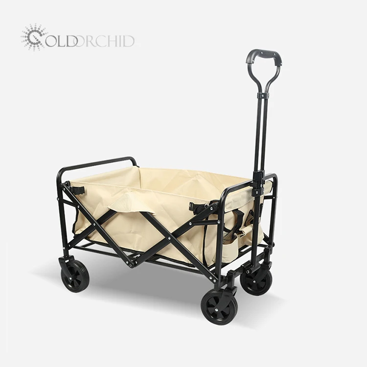 

Outdoor camping foldable travel hand trolley cart collapsible 4 wheels beach wagon shopping trolleys carts