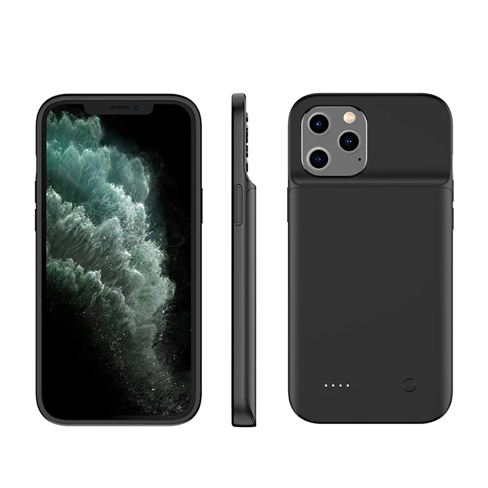 

5000mAh Audio Back Charging Phone Case for iPhone 12 Pro Battery Case Ultra Thin Charger Case for iPhone 12 Pro Max, Black white