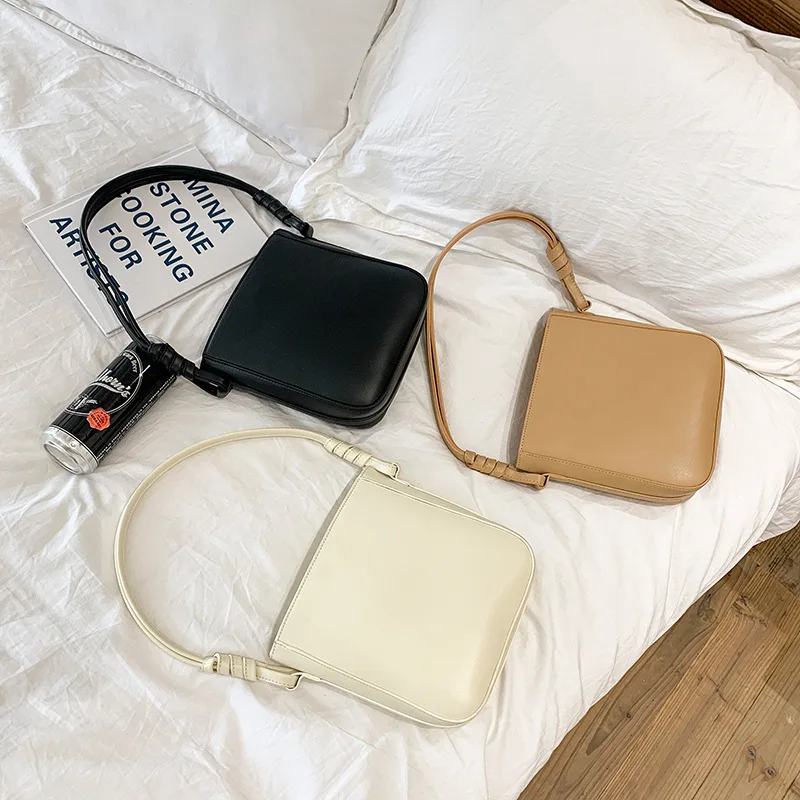 

Wholesale solid color women hand bags ladies handbags pu leather crossbody shoulder side bags for girls shoulder, 7colors