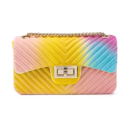 Angelkiss Fashion  Handbags For Women Rainbow Jell