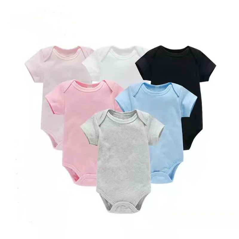 

Wholesale Baby Romper Short-Sleeve 100% Cotton Fabric Baby Bodysuit Amazon Hot Sale Boys and Girls baby boys' clothing sets, Picture