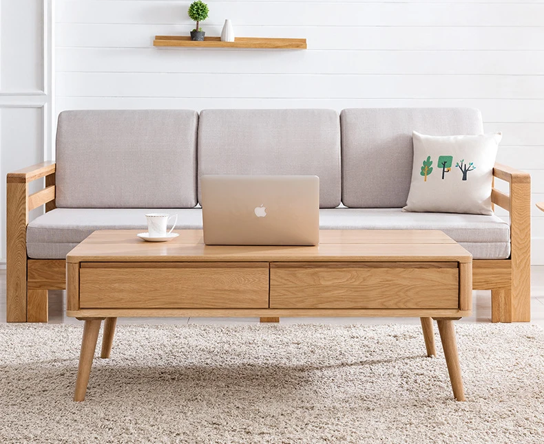 product-nature solid oak wood coffee table for livingroom furniture set-BoomDear Wood-img-2
