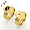 Custom ceramic ring gold plated roman numerals stainless steel best friends forever love ring