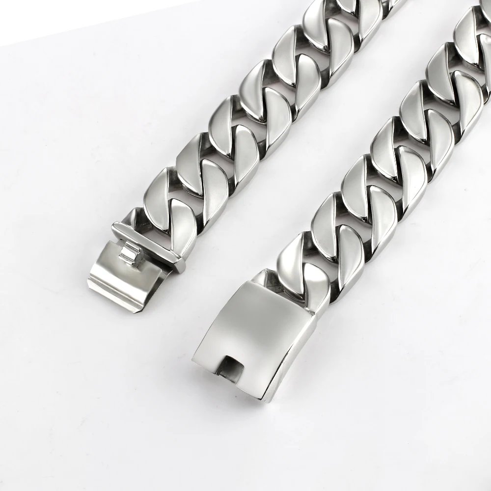 个性化定制 316l 不锈钢重型大古巴链接链扼住大豪华狗项圈出售