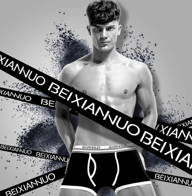 

Wholesale cotton boxer shorts underwear men custom boxers, Black/gray/red/blue
