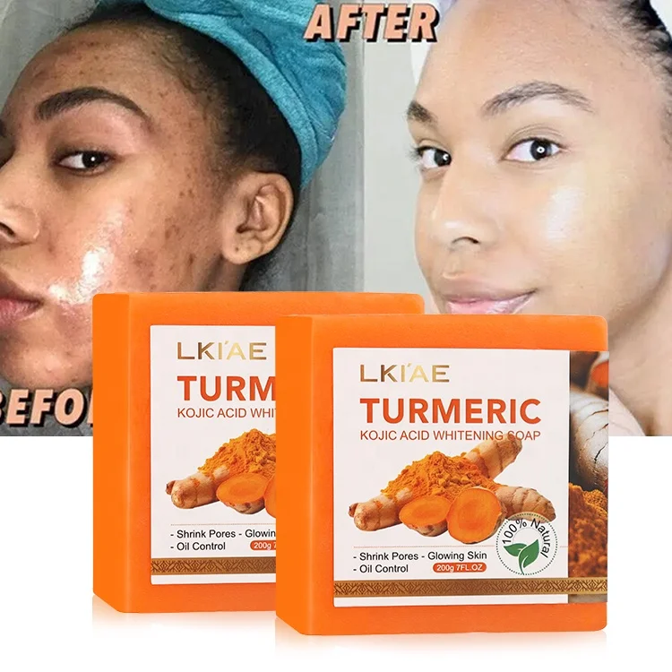 Natural Lemon Soap Bar for Face Body Tumeric Skin Soap Wash Dark Spots Turmeric Reduces Acne Soap
