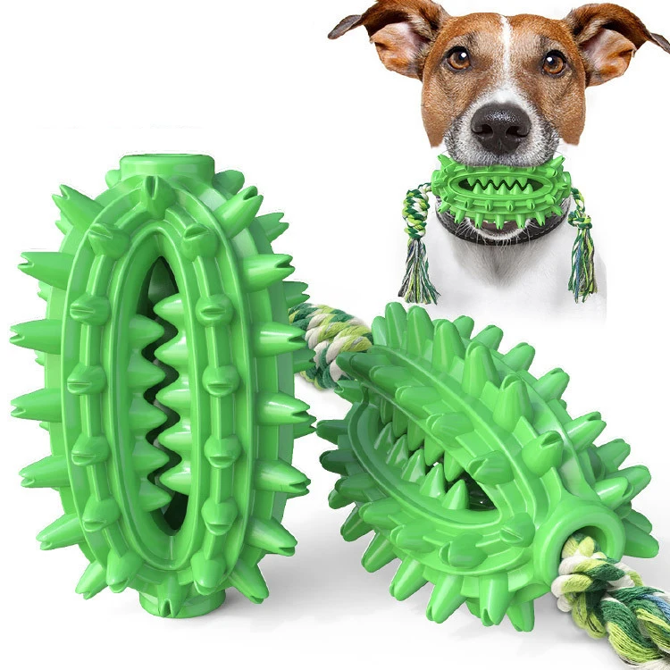 

Amazon Hot Sale TPR Teeth Cleaning Pet Dog Playing Chew Toys Cactus Dog Toothbrush, Blue/yellow/green