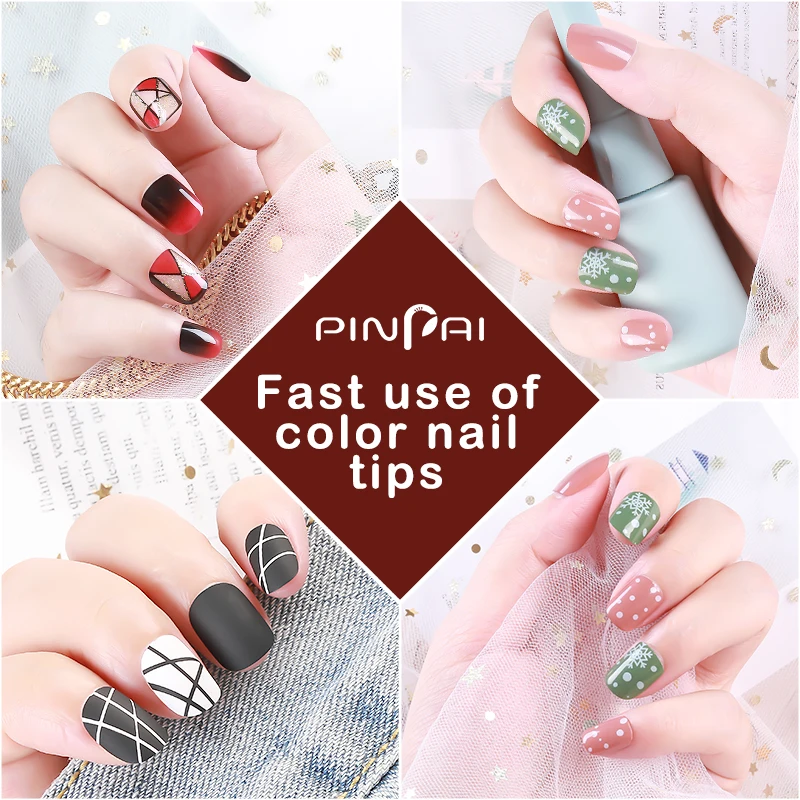 

Wholesale False Nails tip Art Design Full Cover Press on Nails Colors Artificial Fingernails Long Art Colorful Fake Nail Tips