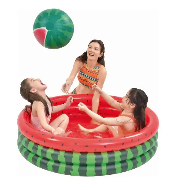 

Hot Sale inflatable kids watermelon 3 rings swimming pool Kiddie Baby Ball Paddling Pool Toy Swimming Pool, As picture