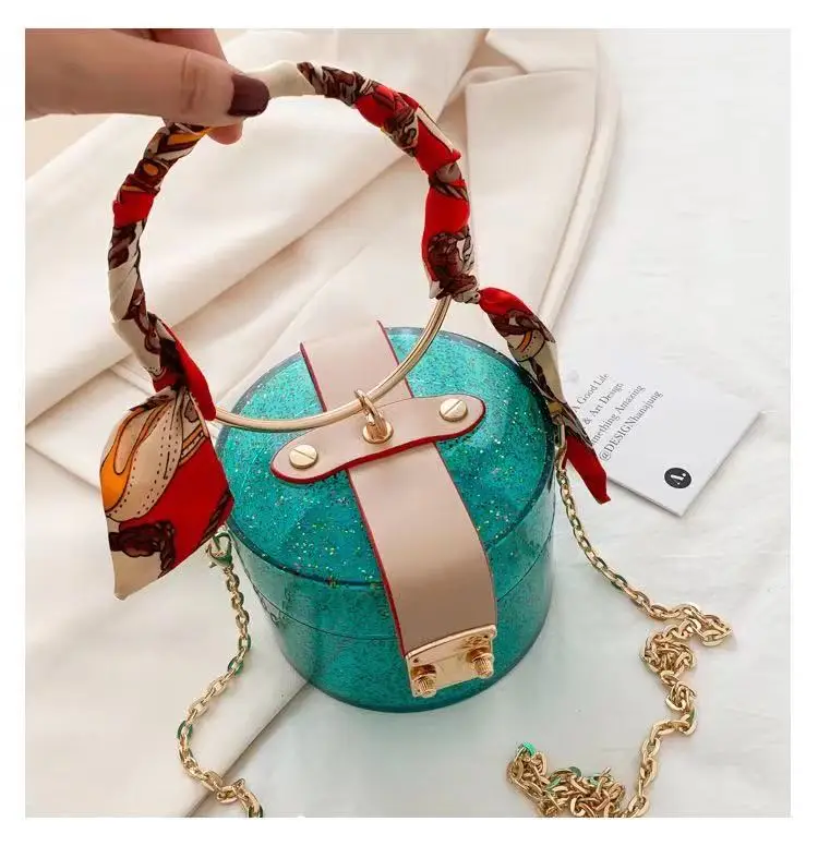 

Fashion all-match transparent color ribbon ring handle handbag cosmetic bag, Colors