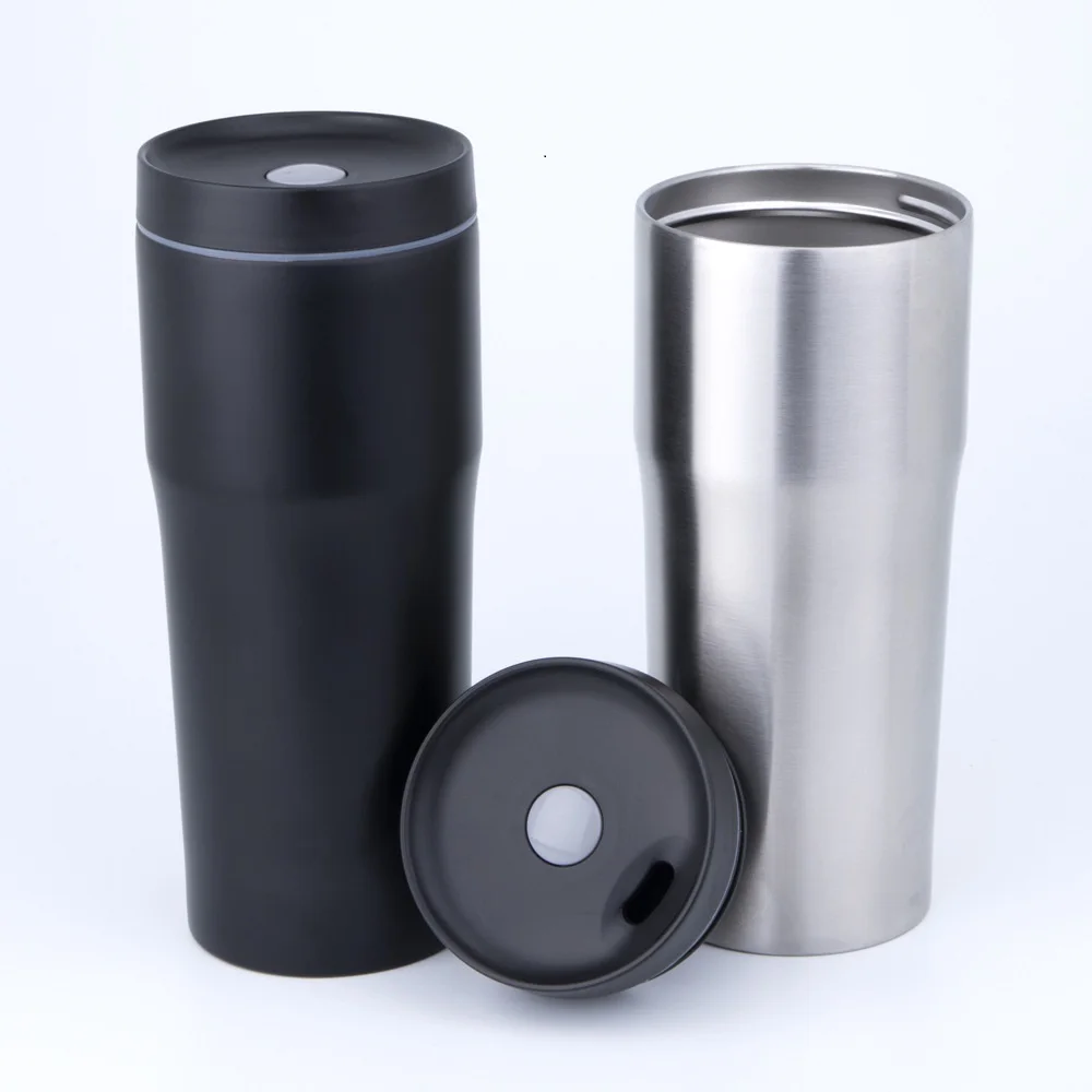

Stainless Steel 480ML Coffee Cups Double Wall Insulated Customized Straight Water Cups with Wide Mouth Lids