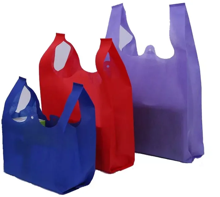 

T-shirt Bags PP Nonwoven Eco Friendly Bags PP Nonwoven Nonwoven Bag, White/blue/green/black/red/yellow