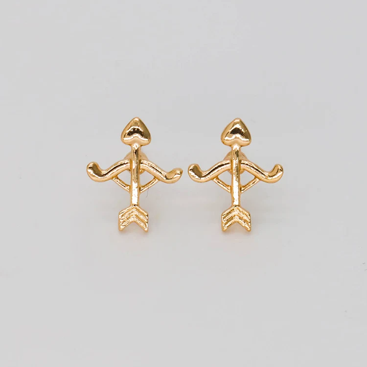 

The best price of Cupid's Arrow clip on earrings non pierced korean geometric metal earring, Gold