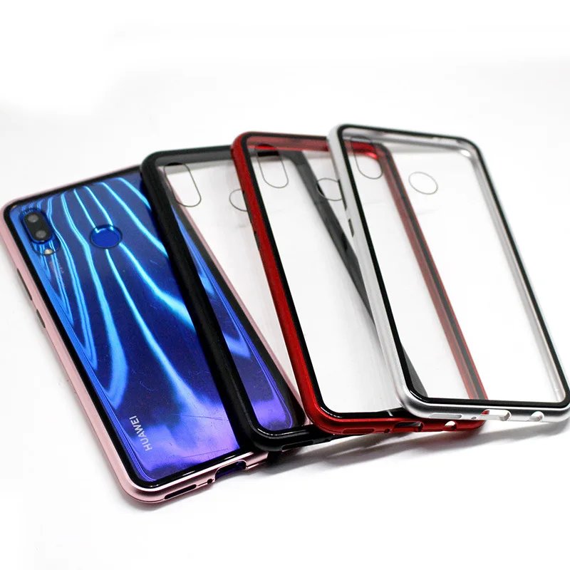 

Tempered Glass Back Magnet Cover For Huawei Nova 3 5 5i pro Magnetic Adsorption Screen Protector Metal Bumper Phone Cases