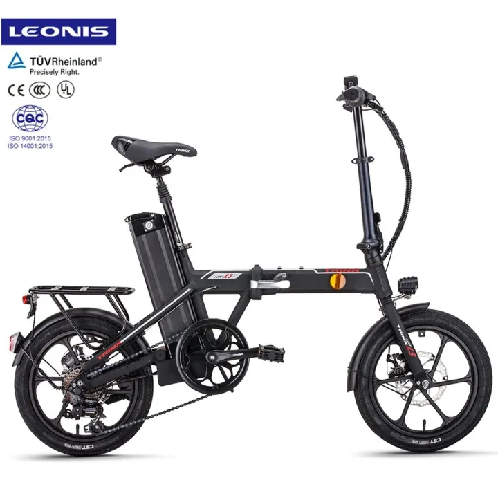 

new private model iLIFE 1.2 16 inch pedal assistance electric bike with removable lithium battery folding city electric byclcle, Black