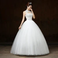 

2019 elegant sexy high collar wedding dress in stock big sizes