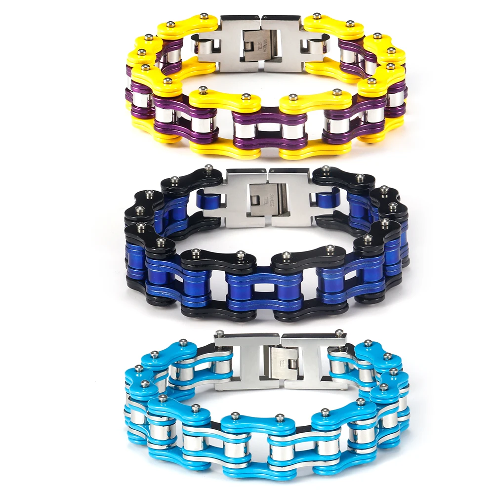 

Wholesale 2023 Men's jewelry bicycle motorcycle chain bracelet stainless steel men's bracelet