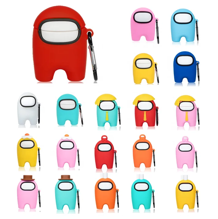 

Hot Cute 3D Soft Silicone Earphone Cover For Airpods 2 Gen Case Among Us Headphones Case For Air Pods Case, Multiple colors
