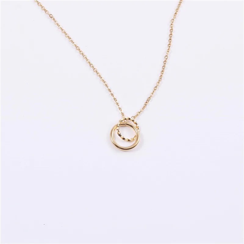 

Joolim Jewelry Stainless Steel Double Circle Pendant Necklace